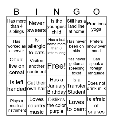 2020 O-Team Bingo Card