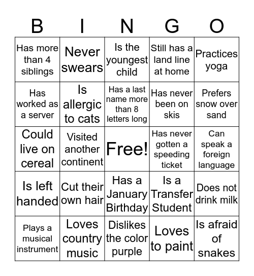2020 O-Team Bingo Card