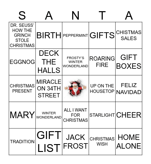 MERRY CHRISTMAS!  Game 1 Bingo Card