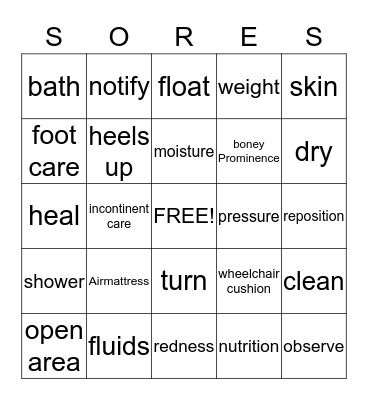 Skin Care Bingo Card