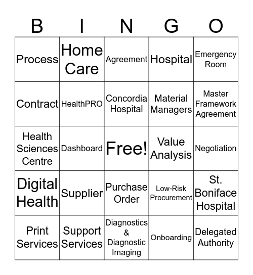 Supply Chain Holiday BINGO Card