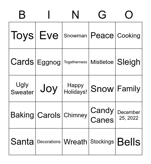 Christmas Bingo Card