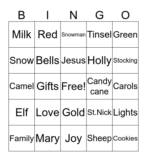 Mya Bingo Card