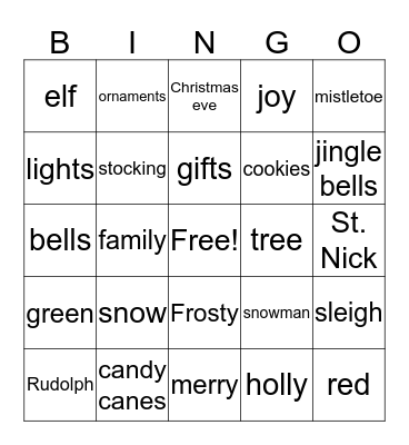 Ryan Bingo Card
