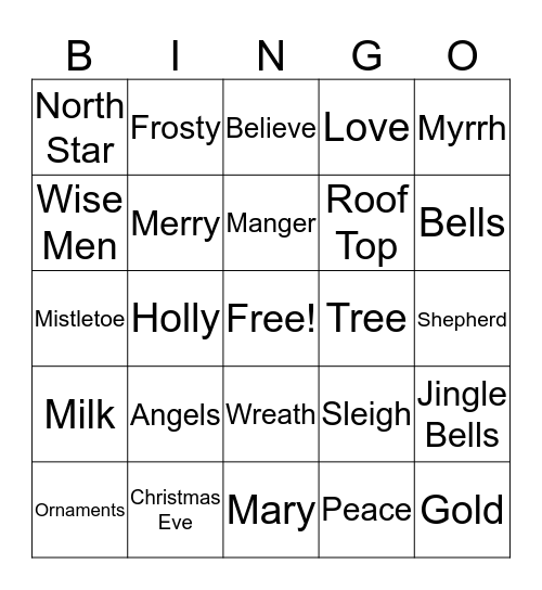Mya Bingo Card