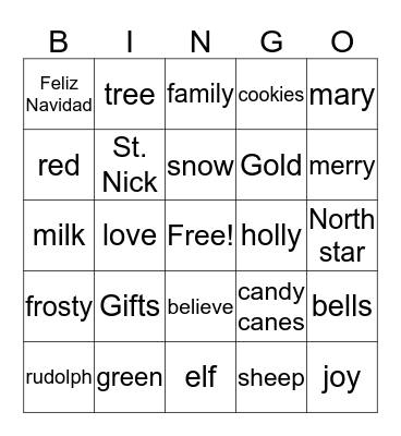Sierra Bingo Card