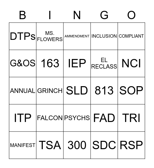 PHS BINGO  Bingo Card