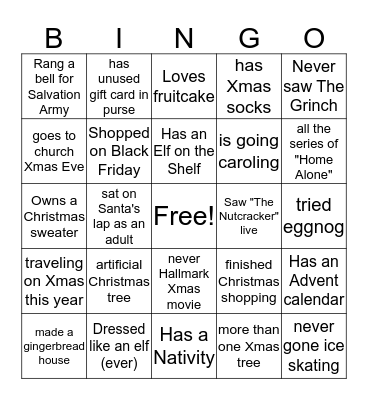 Christmas Bingo Card