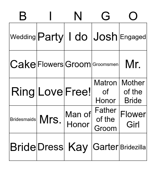 Engagement BINGO Card