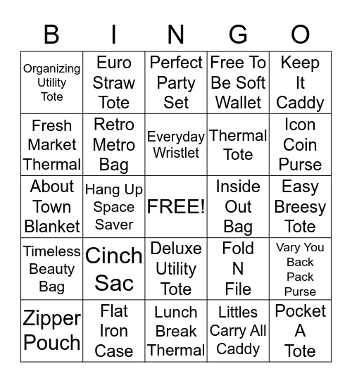 Thirty-One Bingo Card