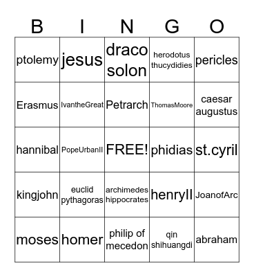 People Bingo Card