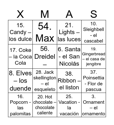 Xmas Bingo Card