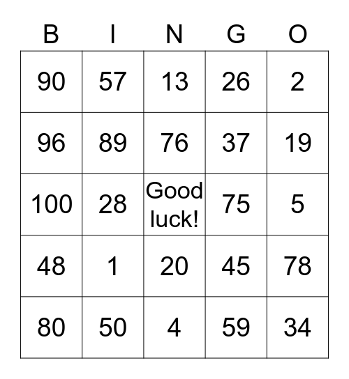 BINGO TIME  Bingo Card