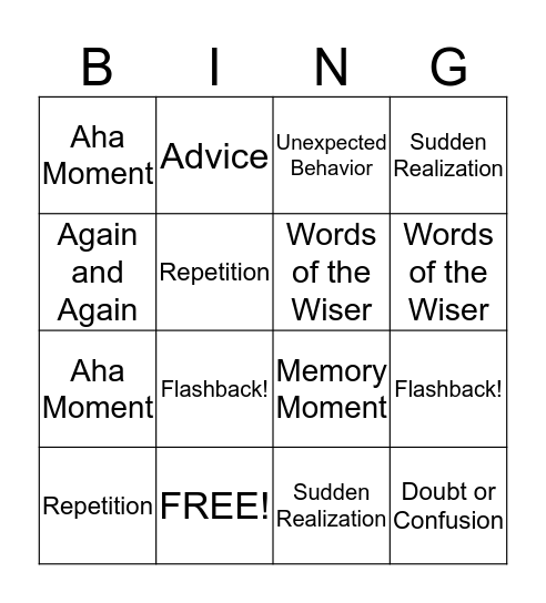 Signposts Bingo Card