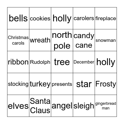 Christmas  Bingo Card