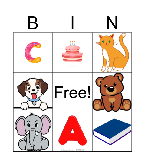 ABCDEF Bingo Card