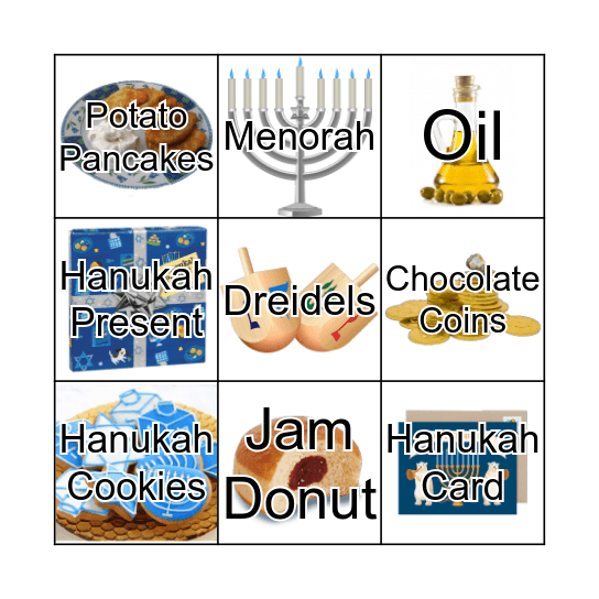 Hanukah Bingo Card