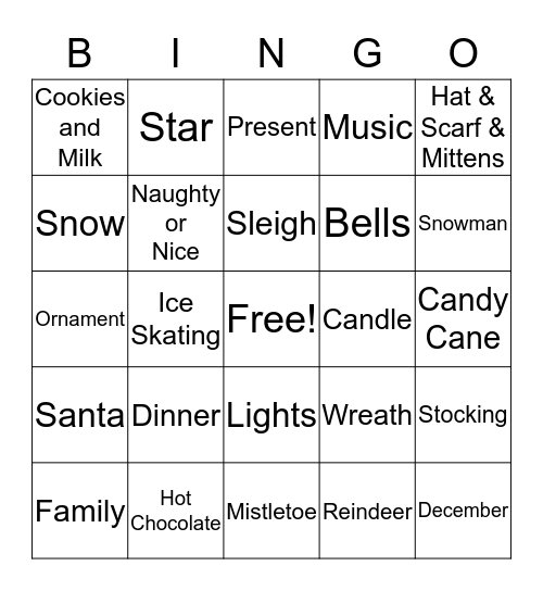 Christmas BINGO Card