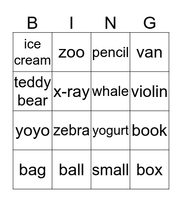 Bingo Card