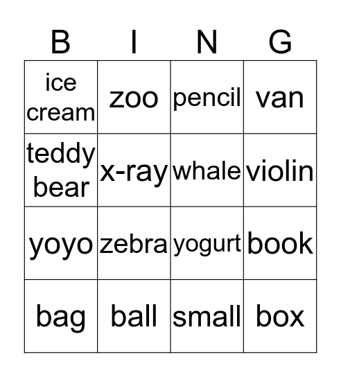 Bingo Card