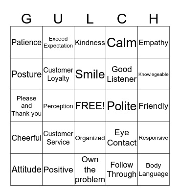 Be The One!  Bingo Card