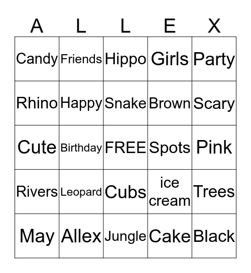 Happy Birthday  Bingo Card