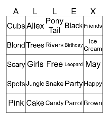 Happy Birthday Bingo Card