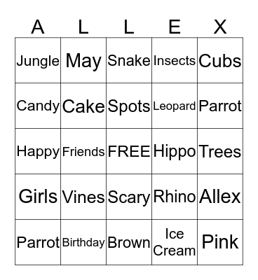 Happy Birthday Bingo Card