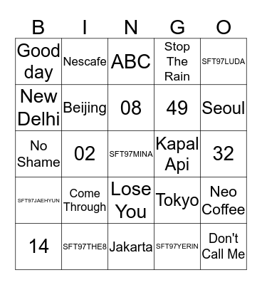 BINGO SFT Bingo Card