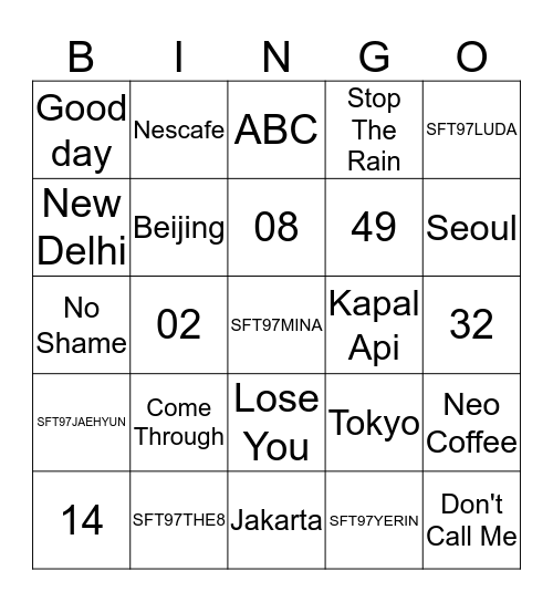 BINGO SFT Bingo Card