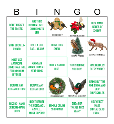 ENVIRONMENTAL HOLIDAY Bingo Card