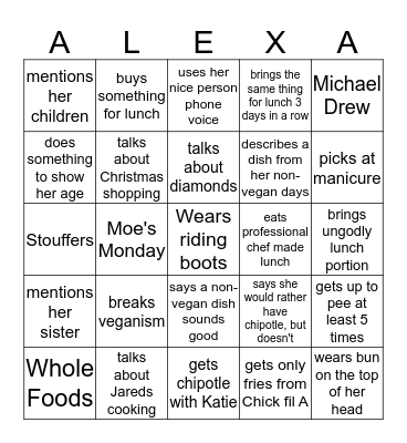 Alexa Bingo Card