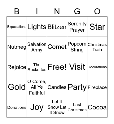 JINGLE Bingo Card