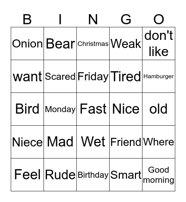 ASL BINGO Card