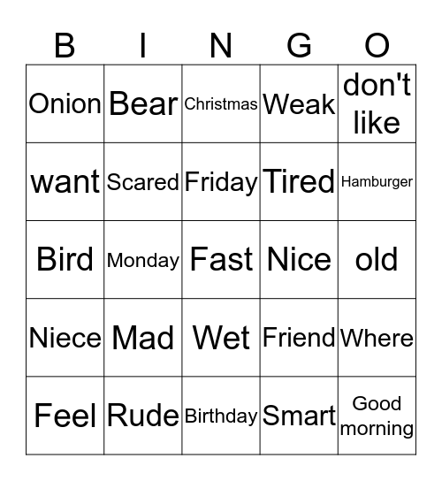 ASL BINGO Card