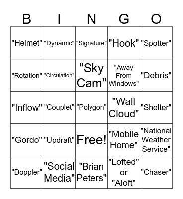 James Spann Bingo Card