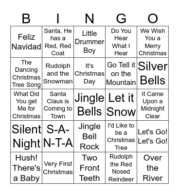 Christmas Music Bingo Card