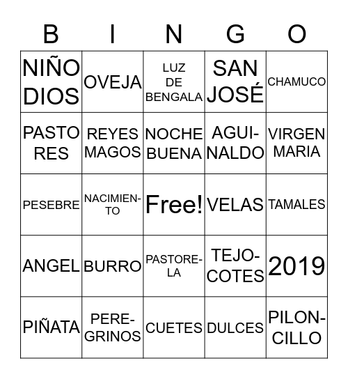 POSADA Bingo Card