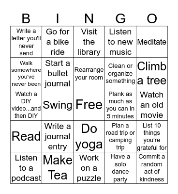 Winter Break Blackout Bingo for Natalie Bingo Card