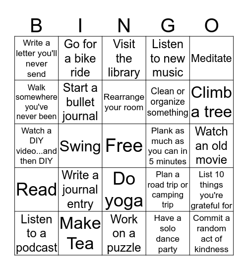 Winter Break Blackout Bingo for Natalie Bingo Card