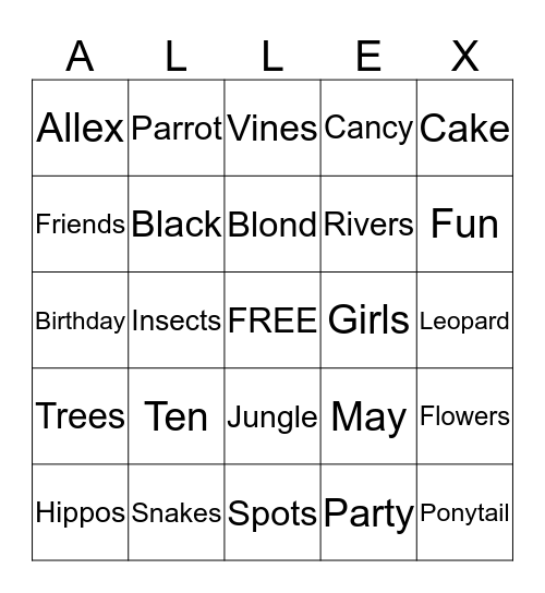Happy Birthday Bingo Card