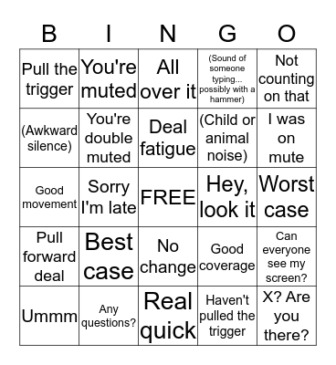 Forecast Call Bingo Card