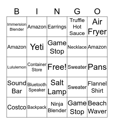 Christmas Party Bingo! Bingo Card