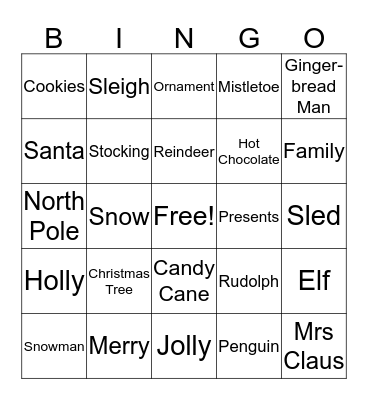 Christmas Bingo Card