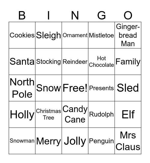 Christmas Bingo Card