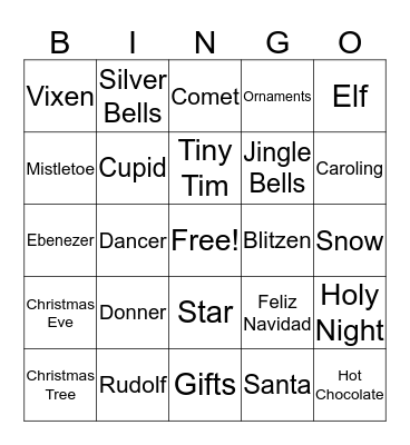 Holiday Bingo Card