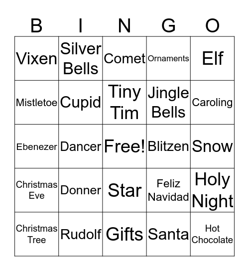 Holiday Bingo Card