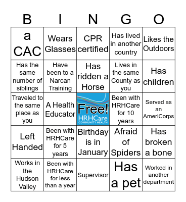 Human Bingo: Find someone who... Bingo Card
