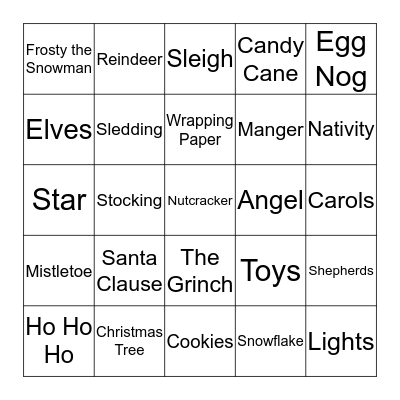 Christmas Bingo Card