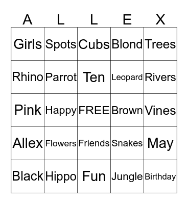 Happy Birthday Bingo Card